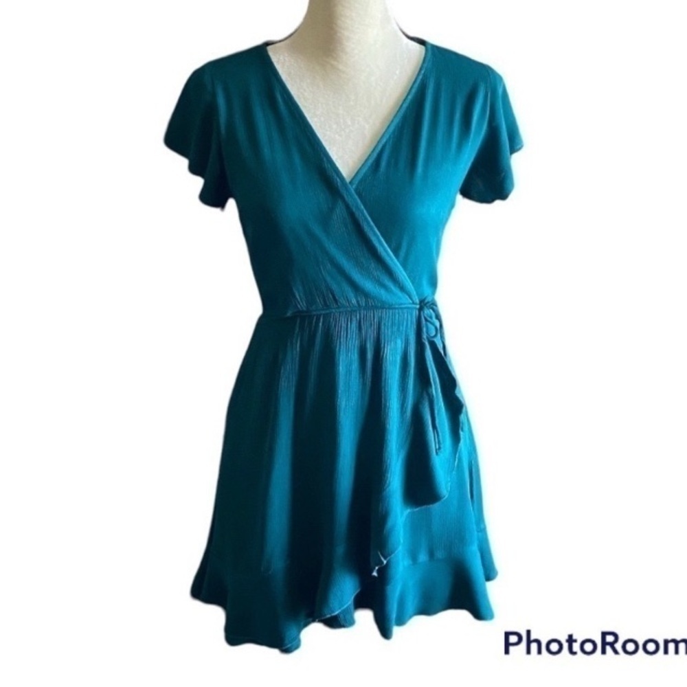 ALTAR’D STATE-GREEN FAUX WRAP DRESS-SIZE XS
